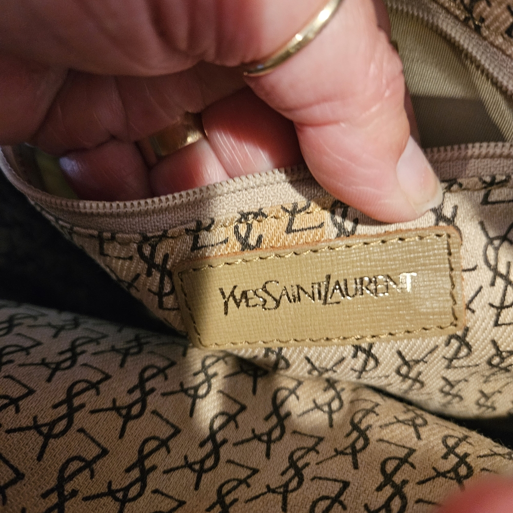 Vintage Yves Saint Laurent Beige and Gray Crossbody Bag - Picture 15 of 16